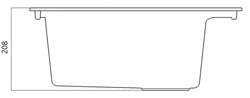 Witte inbouw spoelbak 58x53cm met kraangatbank en roestvrijstalen plug 1208956763