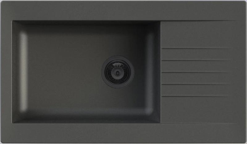 Ausmann Fibre suuri musta muovinen pesuallas, käännettävä tippuvat tasolla, asennettavissa 86x50 cm mustalla tulppalla 1208956781