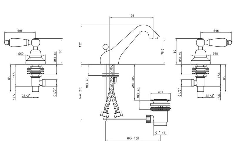 PB klassieke kraan 3-gats lage wastafelkraan Witte hendels RVS 1208956908

Fins: PB klassinen hana 3-reikäinen matala pesuallashana, valkoiset kahvat, ruostumaton teräs 1208956908
