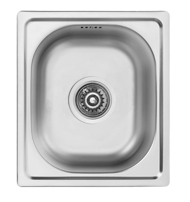 Ausmann Basic kleine roestvrijstalen opbouw spoelbak 33x38 cm inclusief sifon 1208956972