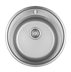Ausmann Basic ruostumatonta terästä pintakiinnitettävä pyöreä pesuallas hana-aukolla 51 cm, sisältää hajulukon 1208956976