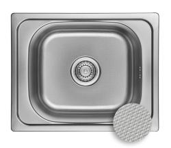 Ausmann Basic pellavakuvio ruostumaton teräs päällimmäinen pesuallas 50x40 cm sifonilla 1208956977