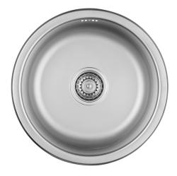 Ausmann Basic ronde roestvrijstalen gootsteen opbouw 43 cm inclusief sifon 1208956999