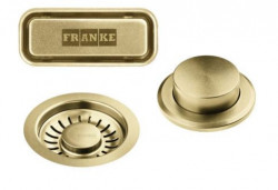 Franke Mythos meesterwerk Korfsifonset goud met drukknop voor automatische lediging 112.0653.036