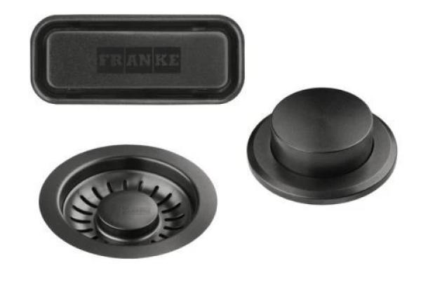 Franke Mythos meesterwerk Korfsysteem gun metal met drukknop voor automatische lediging 112.0653.035