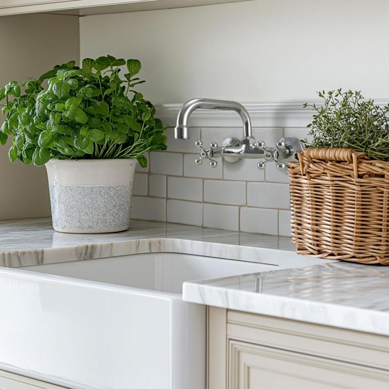 AquaTrimo Vivaldi klassinen keittiöseinähana, yläsuutin, kromi, 21VV7066CM