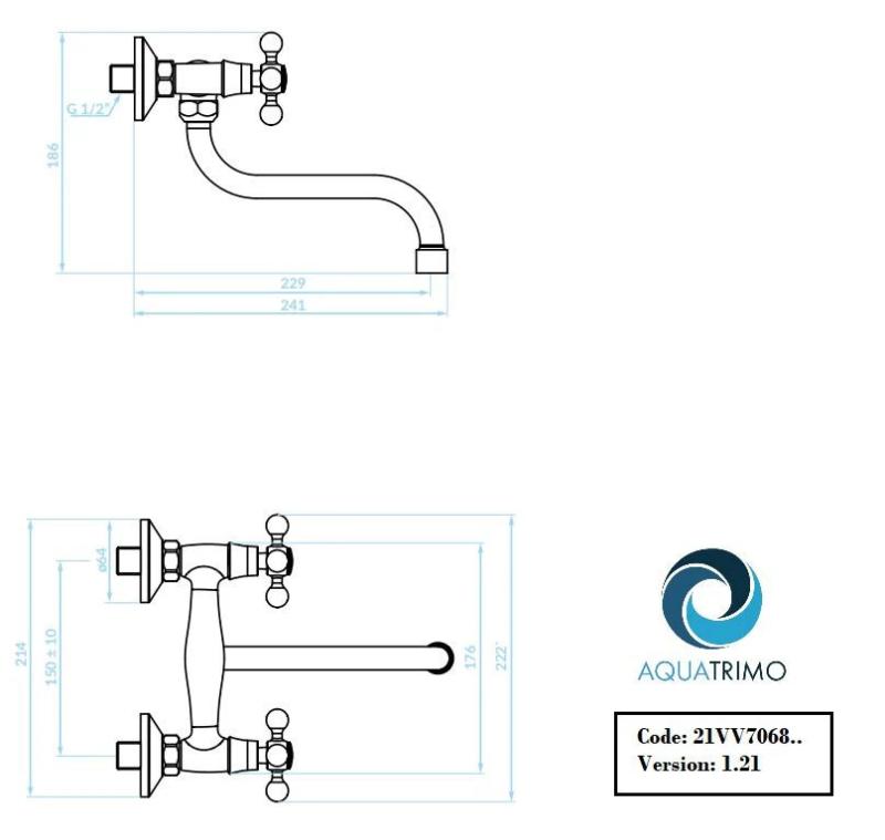 AquaTrimo Vivaldi klassinen keittiön seinähana pronssi 21VV7068BN