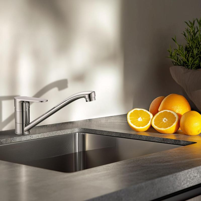 AquaTrimo Schubert yksikahvainen keittiöhana kromi 21ST7072CM