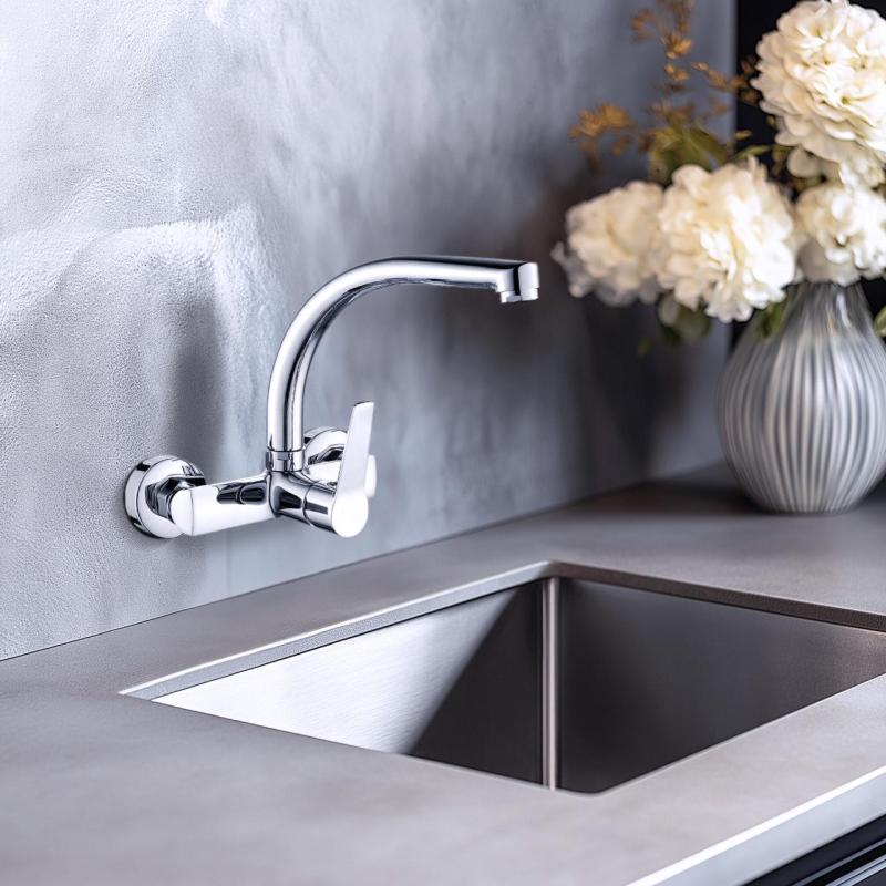 AquaTrimo Chopin keittiön seinäsekoitin ylävirtaamalla kromi 21CP7073CM