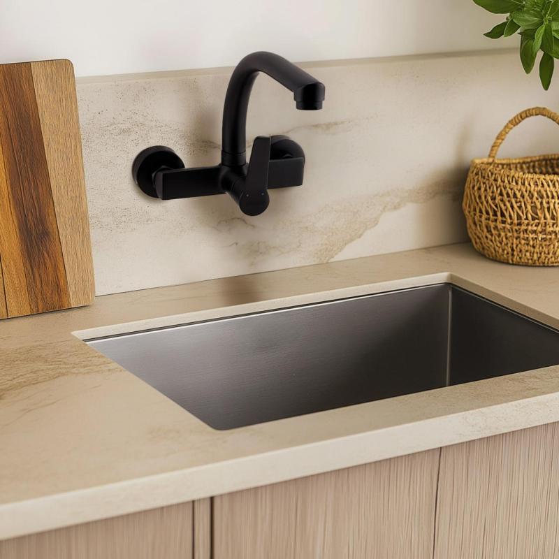 AquaTrimo Chopin keittiön seinähana ylävirta musta matta 21CP7073SW