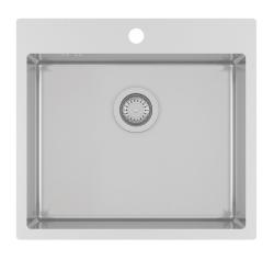 Ausmann Oder Blue roestvrijstalen gootsteen 55x50cm vlakbouw en opbouw met kraangatbank 1208957118