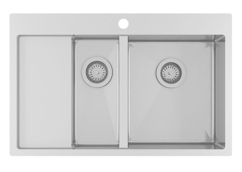 Ausmann Oder Blue 1,5 ruostumattomasta teräksestä pesuallas 78x50 cm taso- ja päällirakenteinen työtasolla 1208957125