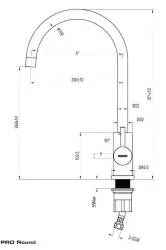 Lorreine Pro Round Gun Metal keittiöhana pyöreällä ja kääntyvällä juoksuputkella 1208957313