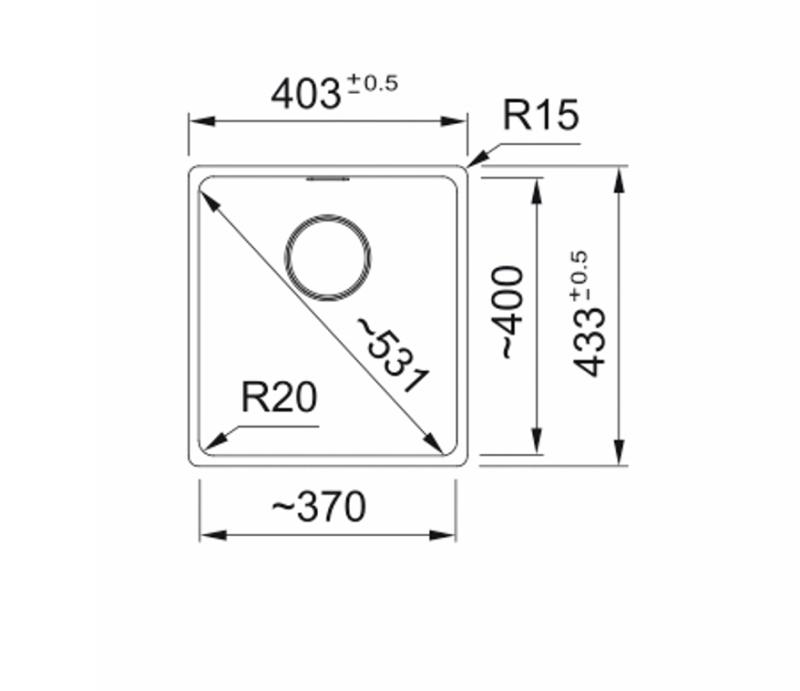 Franke Maris MRG 210 / 110-37 Fragranite musta matta upotettava tiskiallas