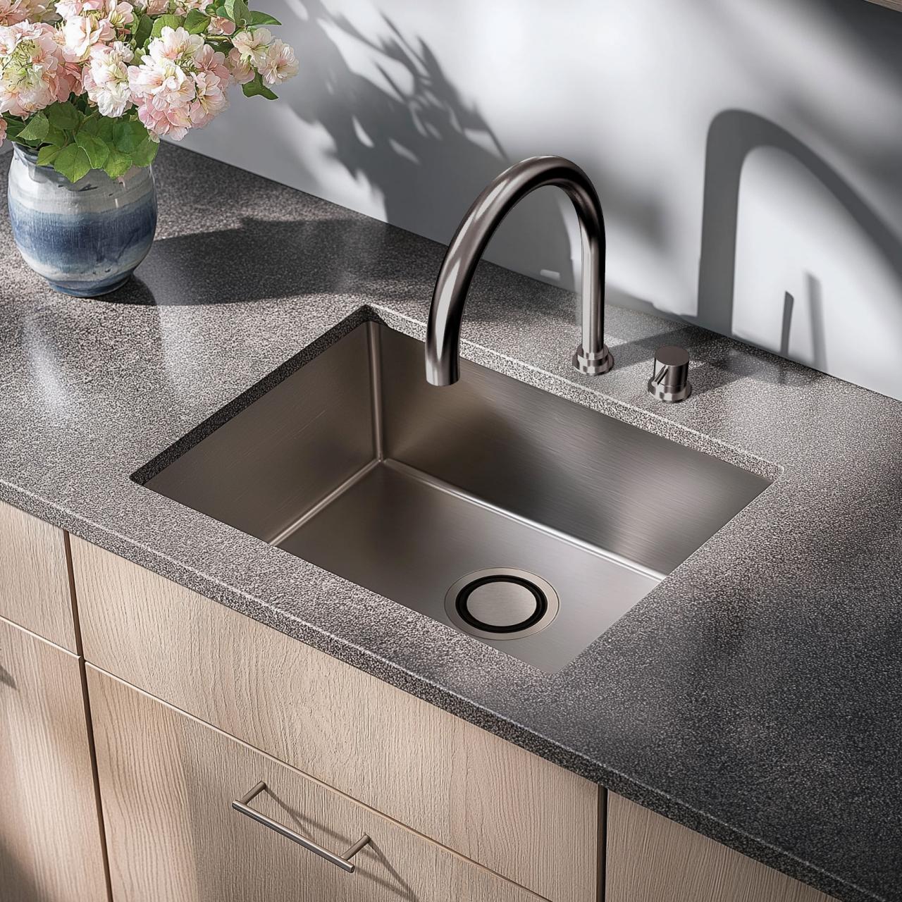 Waterevolution Flow 2-gaats keittiöhana Gunmetal PVD T151GME - Productafbeelding 2