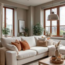 Decoreer Zenit metalen koepelvormige beige hanglamp met metallic afwerking 4871