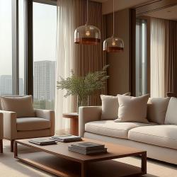 Decor Lati cylindrical amber pendant lamp glass, diameter 23.5 cm 7146