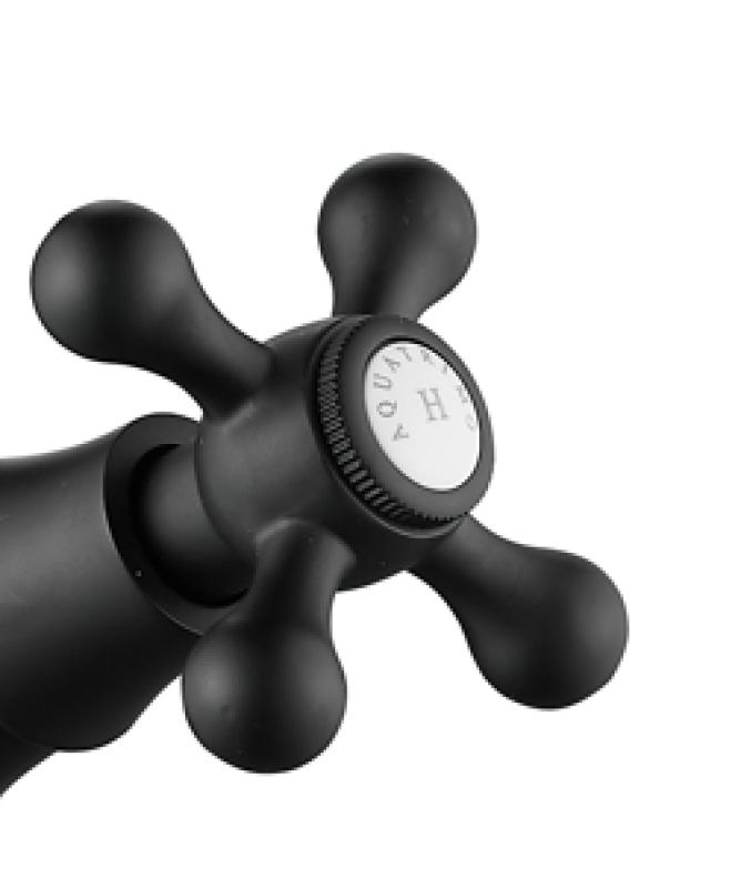 AquaTrimo Windsor klassinen keittiö nostalginen keittiöhana kulmajuoksu musta matta 21WS7531SW