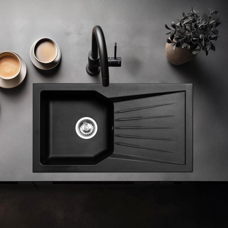 Ausmann Fibre 6 allas musta käännettävä kuivatusalueella pinta-asennus 78x43,5 cm 1208957670