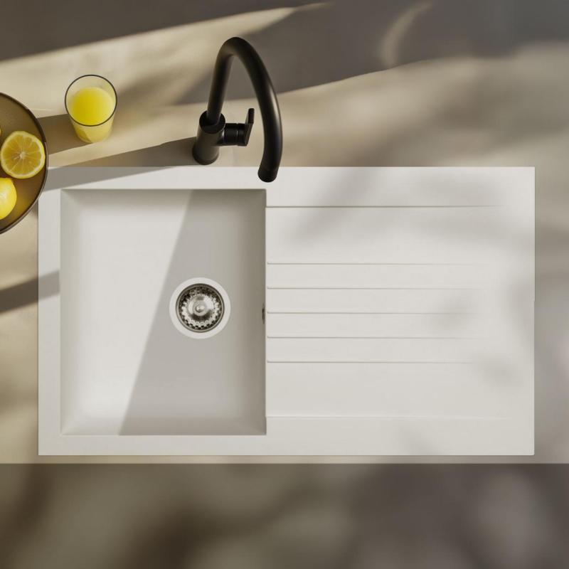 Ausmann Fibre allas valkoinen käännettävä valutustasolla päälle asennettava 86x50 cm 1208957673