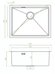 Aquadesign Sinks gouden RVS spoelbak goudkleur PVD gold 50x40 onderbouw vlakbouw en opbouw 1208957698