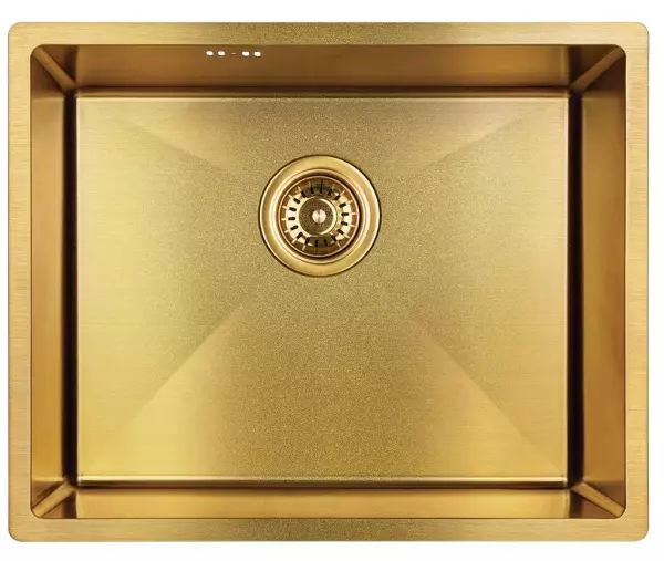 Aquadesign Sinks gouden RVS spoelbak goudkleur PVD gold 50x40 onderbouw vlakbouw en opbouw 1208957698