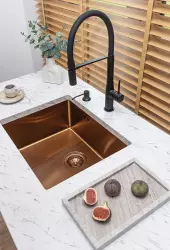 Aquadesign Sinks kuparinen ruostumaton teräs pesuallas kuparin väri PVD 50x40 alakiinnitys, tasokiinnitys ja päällikiinnitys 1208957700