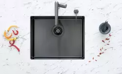 Aquadesign Sinks gun metal RST-allas antrasiitin väri PVD 50x40 alapuolelle, tasoon ja päälle asennettava 1208957702