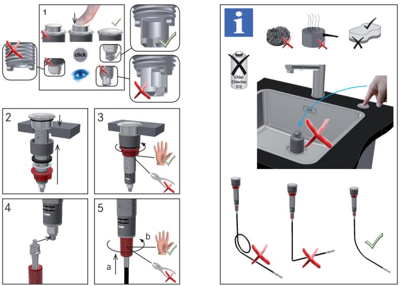 Franke afvoeraccessoire voor spoelbakken met geïntegreerde afvoer (turbo) met automatische lediging en roestvrijstalen drukknop 1208957709