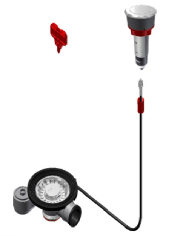 Franke afvoeraccessoire voor spoelbakken met geïntegreerde afvoer (turbo) met automatische lediging en roestvrijstalen drukknop 1208957709