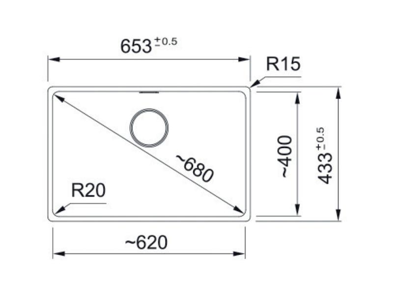 Franke Maris MRG 210-62 Fragranite polar white -allas, tasoon upotettava