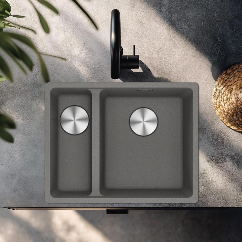 Franke Maris MRG 260-34-15 Fragranite Stone grey pesuallas, allas oikealla, tasoon upotettava