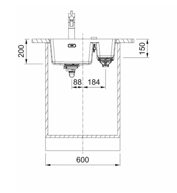 Franke Maris MRG 260-34-15 Fragranite Matt black tiskiallas Vasen upotusasennus