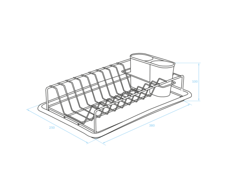 EPKA Astiankuivausteline kromi/valkoinen teräs 38x10x25cm 1208958240