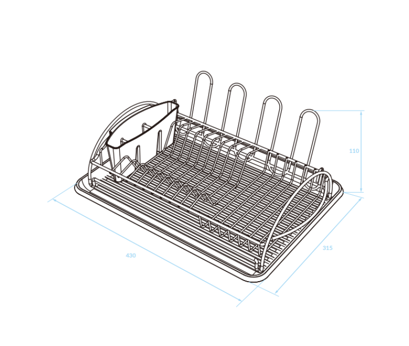EPKA Dish musta astianpesuteline teräs 43x110x31,5cm 1208958243