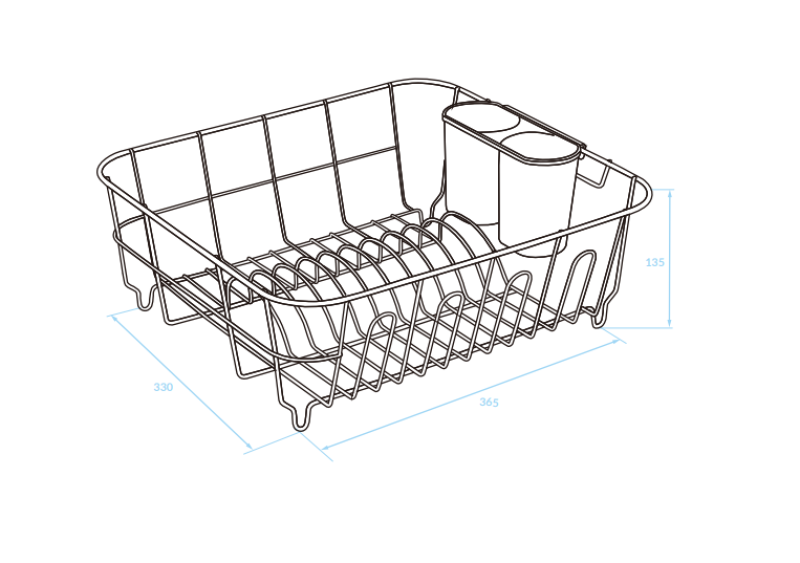 EPKA Dish musta astioiden kuivausteline teräs 36.5x13.5x33cm 1208958244