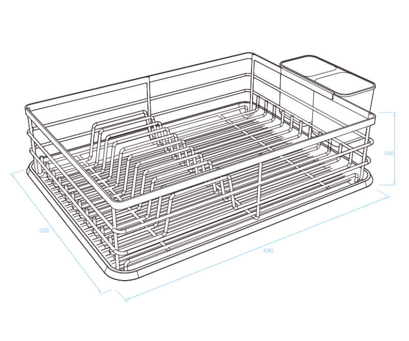 EPKA Dish musta astianpesukone teräs 43x14x32cm 1208958246