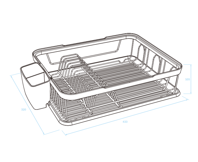EPKA Dish musta/ruusukulta astioiden kuivausteline teräs 43.3x10.5x32cm 1208958247