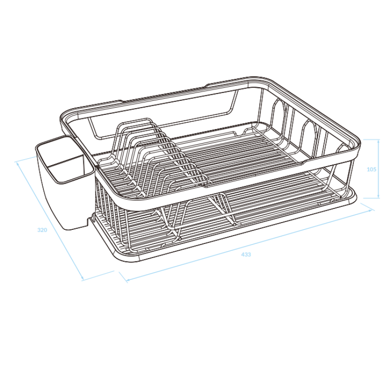 EPKA Dish musta/kulta astioidenkuivausteline teräs 43,3x10,5x32cm 1208958249