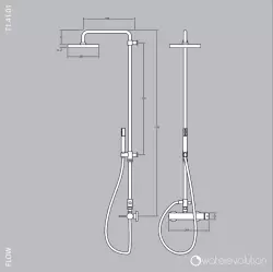 Waterevolution Flow suihkuyhdistelmä sadesuihkulla PVD Gun Metal T141GME