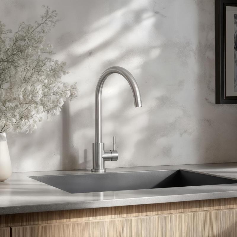 Ausmann Inox Round keittiöhana kääntyvällä juoksuputkella kokonaan ruostumatonta terästä 1208958308