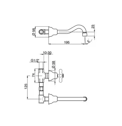 Huber Croisette 3-reikäinen pesuallashana kromi CS00351021