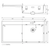 Lorreine SP serie RVS spoelbak 100x51 cm met kraangat bank 50SPDB-L