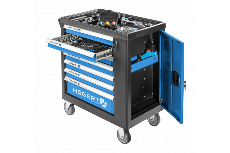 Hoegert-työkalukaappi, jossa on 7 laatikkoa ja sivuovi. 1208962009