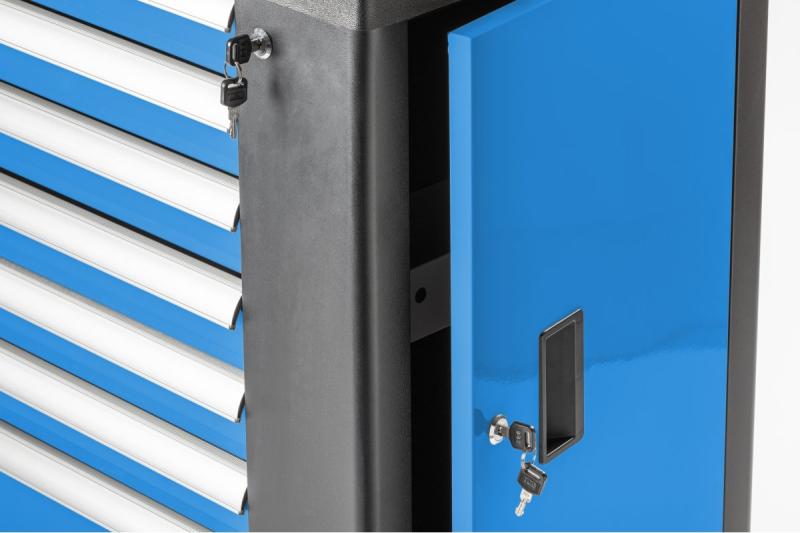 Hoegert-työkalukaappi, jossa on 7 laatikkoa ja sivuovi. 1208962009