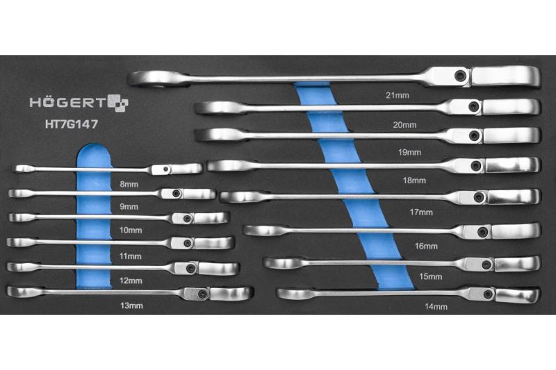 Hoegert yhdistelmäavainjoukko joustavalla päällä, 14 osaa, tekninen vaahto 1208962054