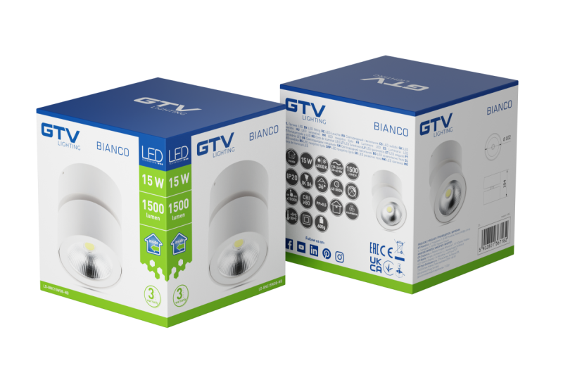 Dekoratiivivalaisin LED VALKOINEN 15W 1500lm AC220-240V 50/60 Hz PF> 0.5 Ra≥80 IP20 IK06.36 ° 4000K pyöreä valkoinen. 1208962667