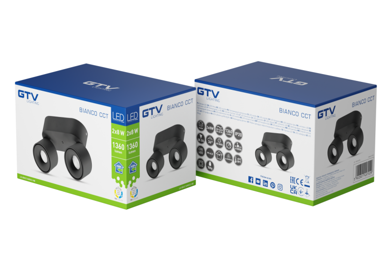 Decoreer LED-valaisin BIANCO CCT 16W 680lm AC220-240V 50/60 Hz Ra≥80 IP20 36° 2700/3300/4000K pyör. musta. 1208962674