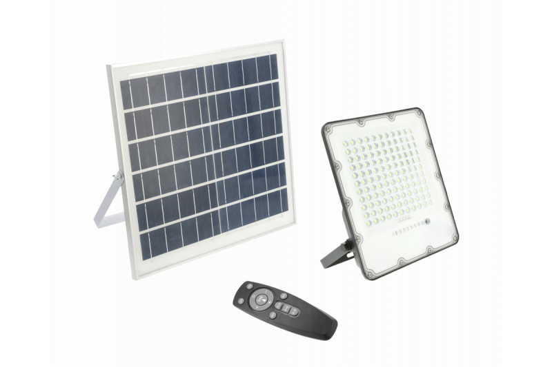 Solar LED-tulva-valo BRAVOS, 150W, 1500lm, 6400K, IP65, 120°, aurinkopaneeli, kaukosäädin, 3y 1208962682