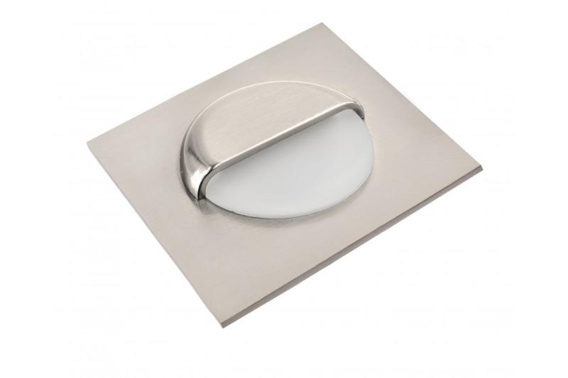 Decor LED staircase fixture ESCADA KB DC12V square frosted cover 0 8W 70lm 4000K inox cable 150cm